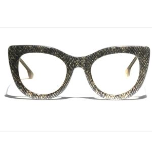 Alice + Olivia DELANCY REPTILE oversized sunglasses, handmade in Japan NWT